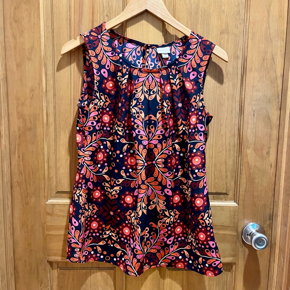 Merona Sleeveless Blouse - Navy and Coral Floral